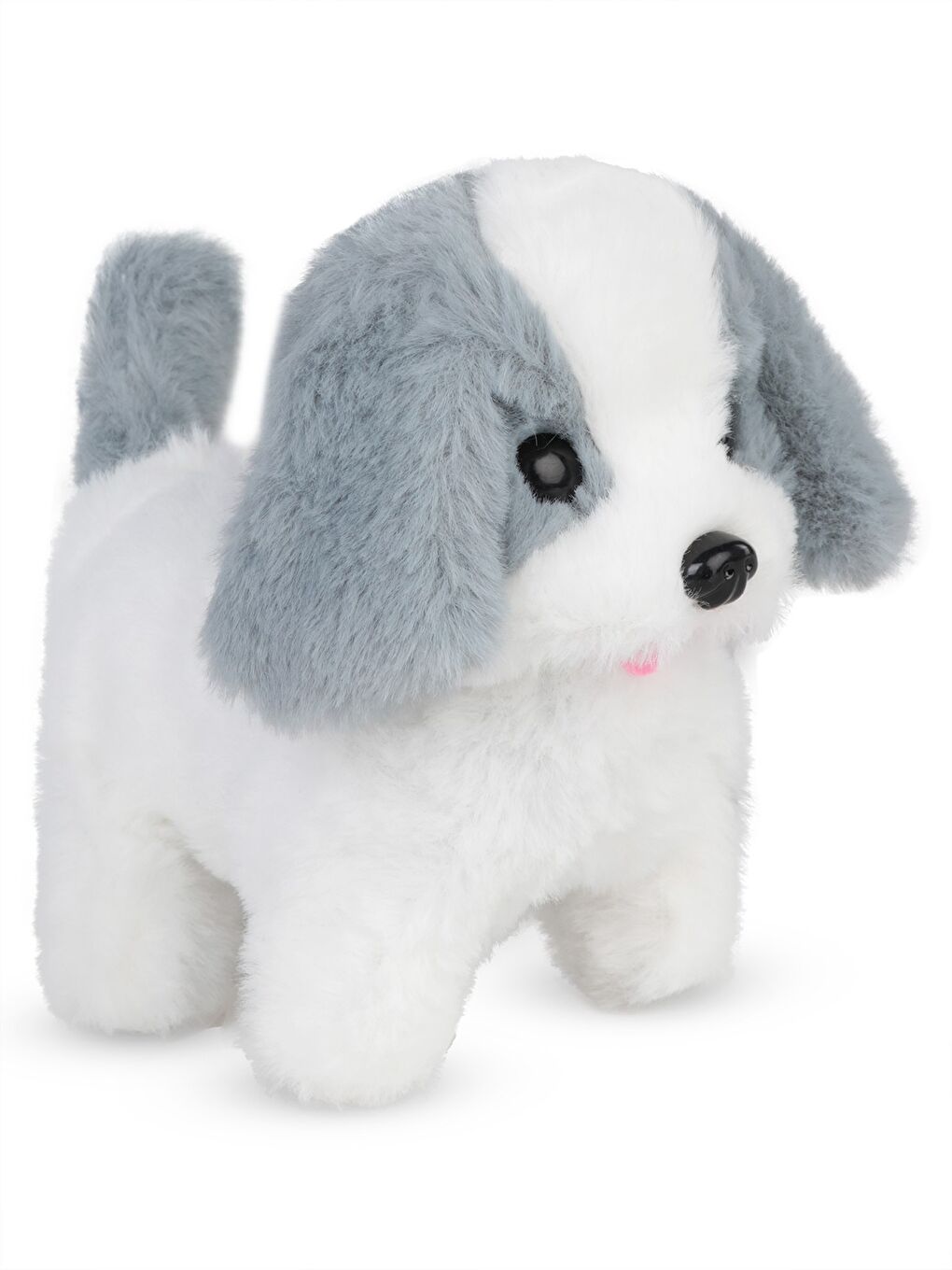 Sesli Hareketli Pelüş Evcil Köpek - Gri