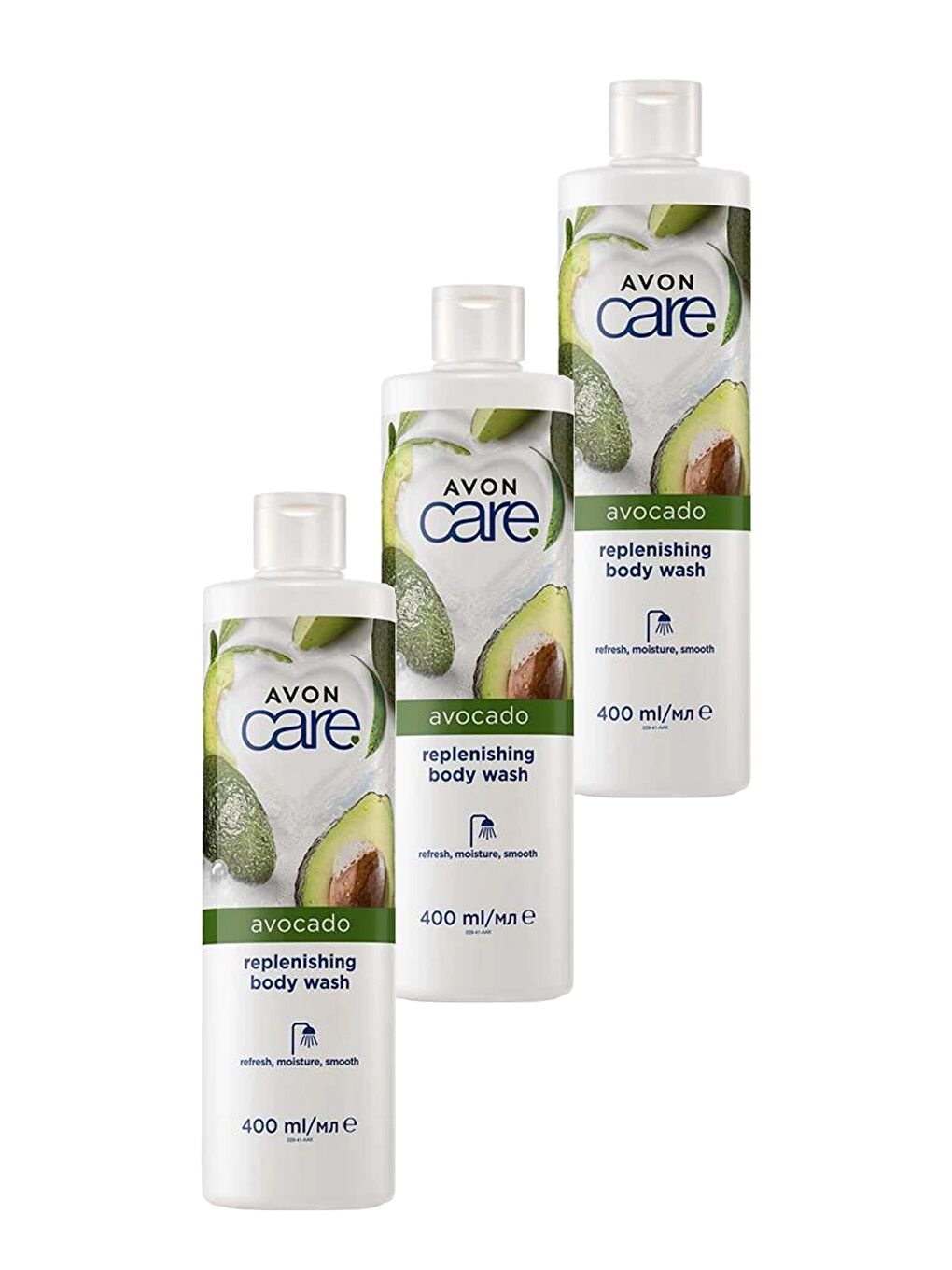 AVON Care Avocado Replenishing Avokado Yağı Içeren Duş Jeli 400 Ml. Üçlü Set