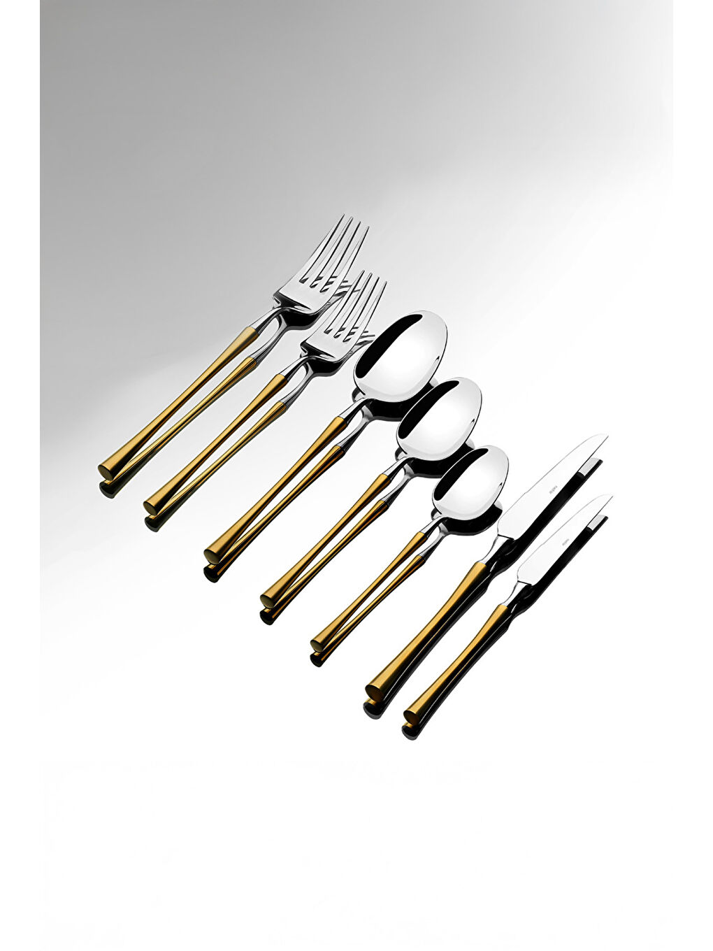 Sarı Marbella Altın Saten 12 Kişilik 84 Parça Kutulu Çatal Kaşık Bıçak Takımı-2