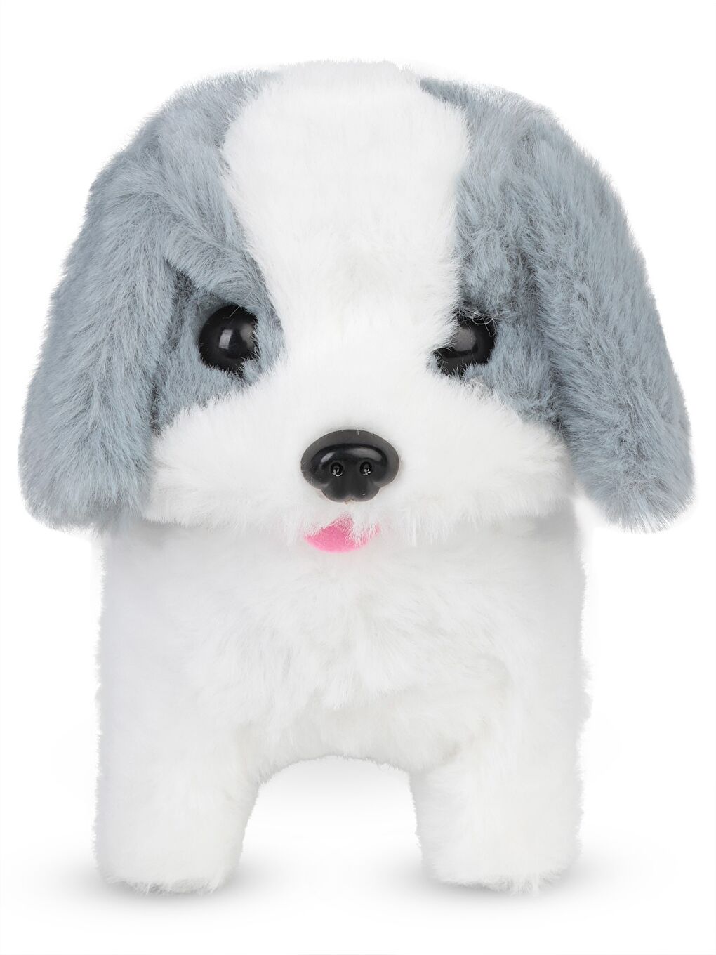 Sesli Hareketli Pelüş Evcil Köpek - Gri-1