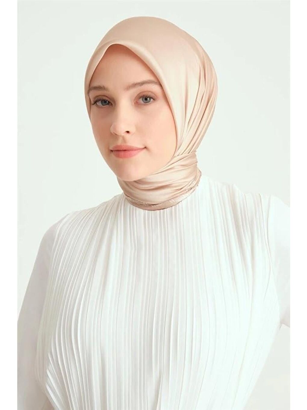 Beyaz Elbise Ortd9435-1 Ekru-1