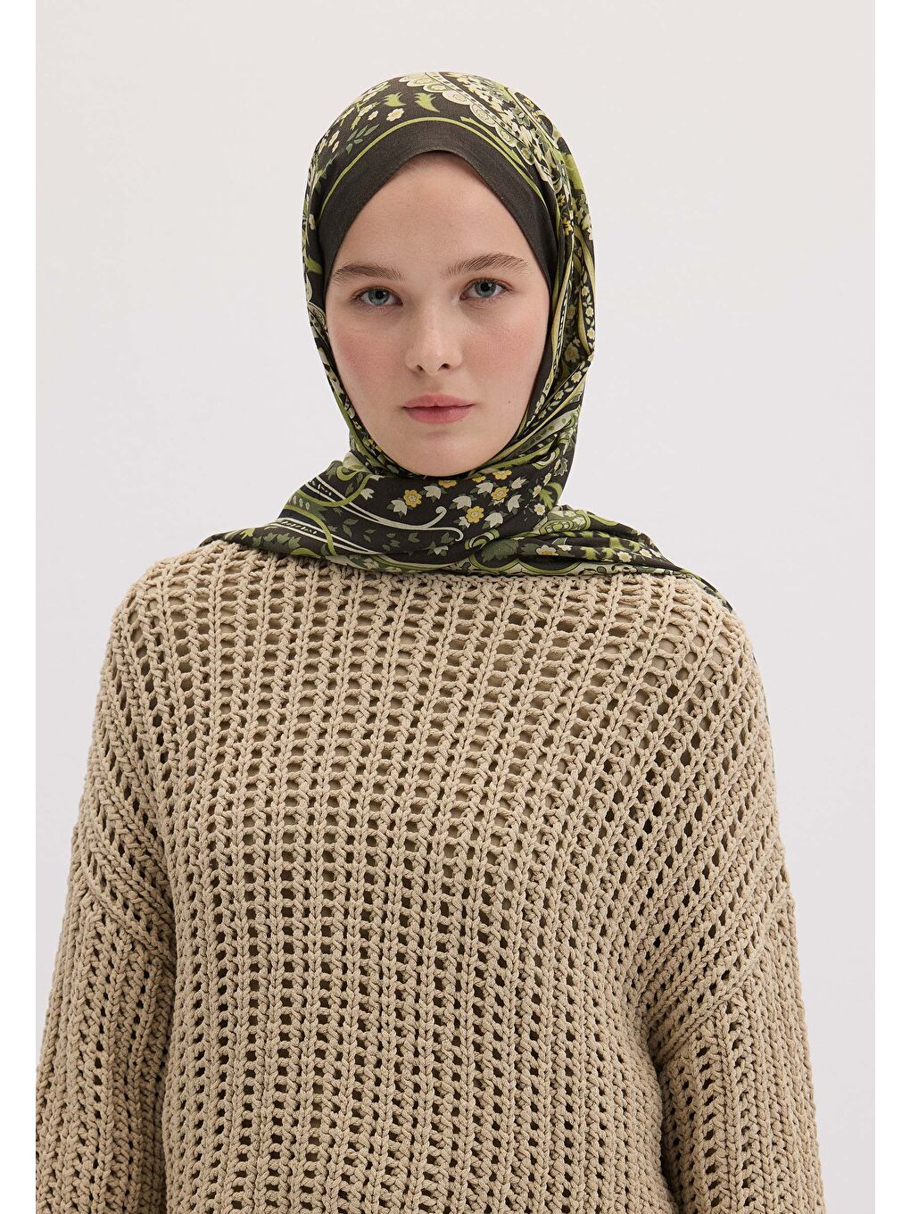 Valerıa Desen Şal Koyu Yeşil-3