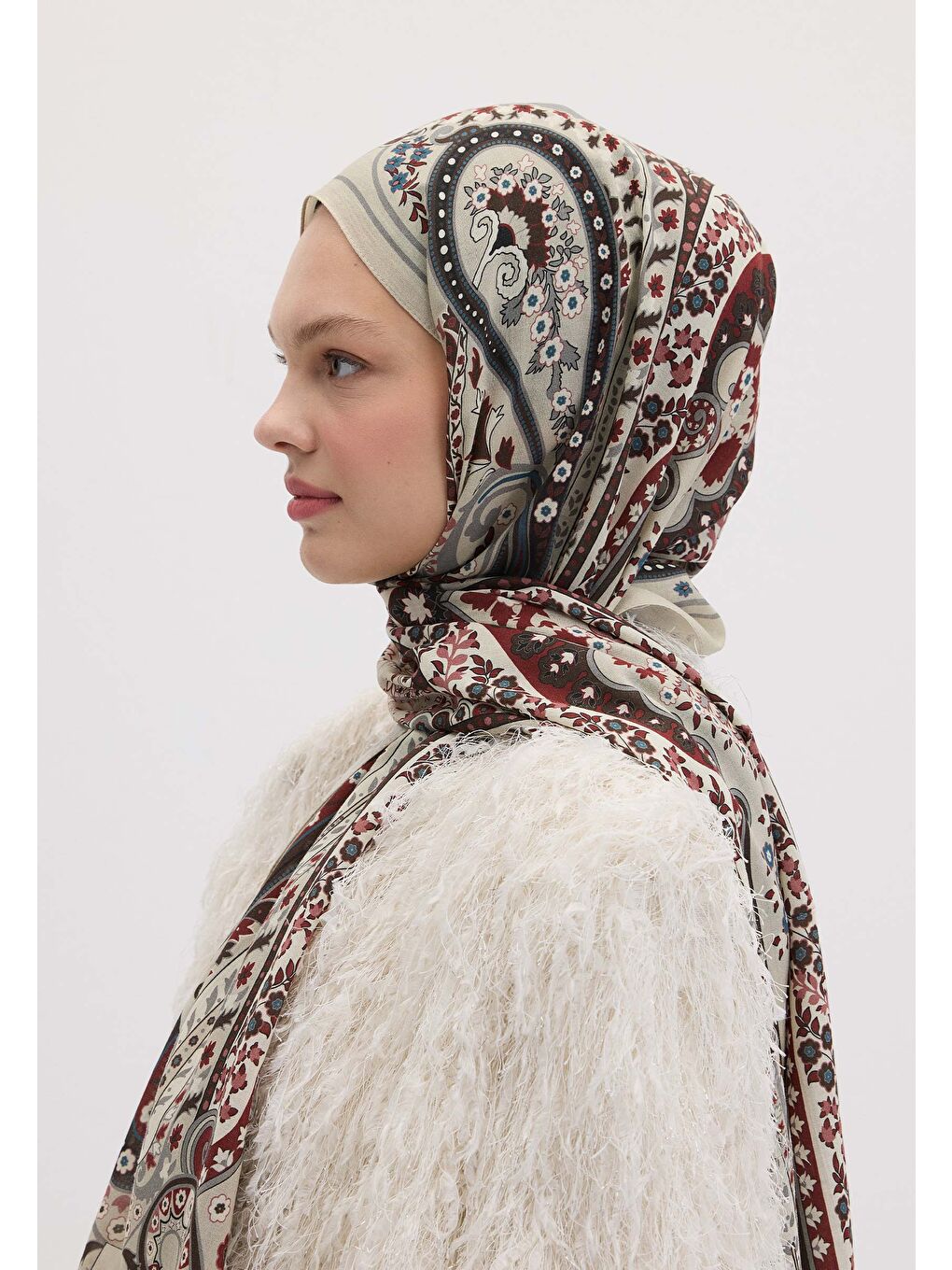 Valerıa Desen Şal Bej-3