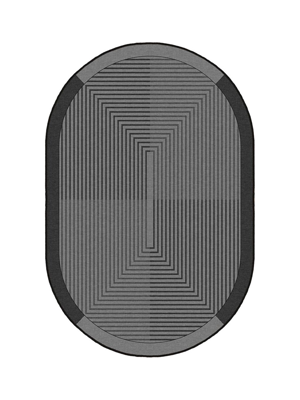 Antrasit Özel Tasarım, Kaymaz Taban, İnce, Yıkanabilir, Modern Halı WOOKECE1417 60x100-3