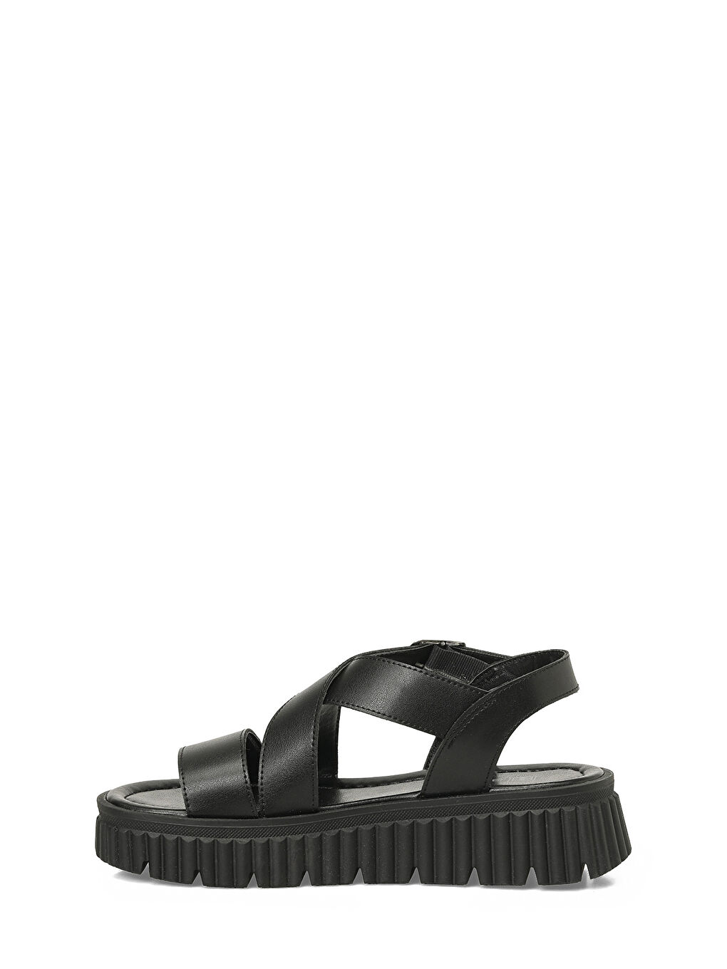 26S-358 6FX Siyah Kadın Kalın Taban Sandalet-2