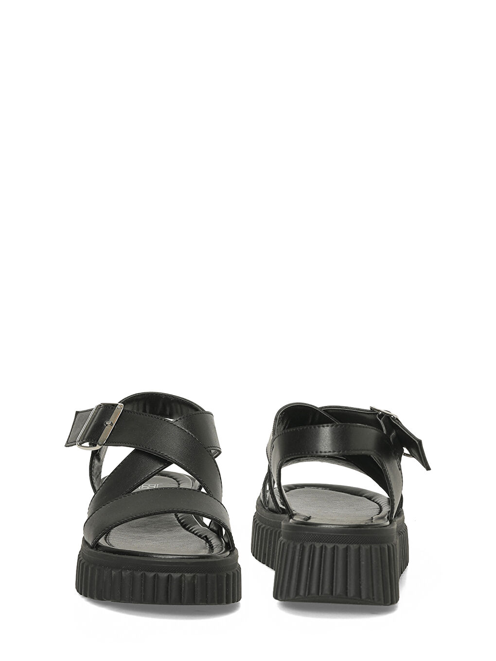 26S-358 6FX Siyah Kadın Kalın Taban Sandalet-4