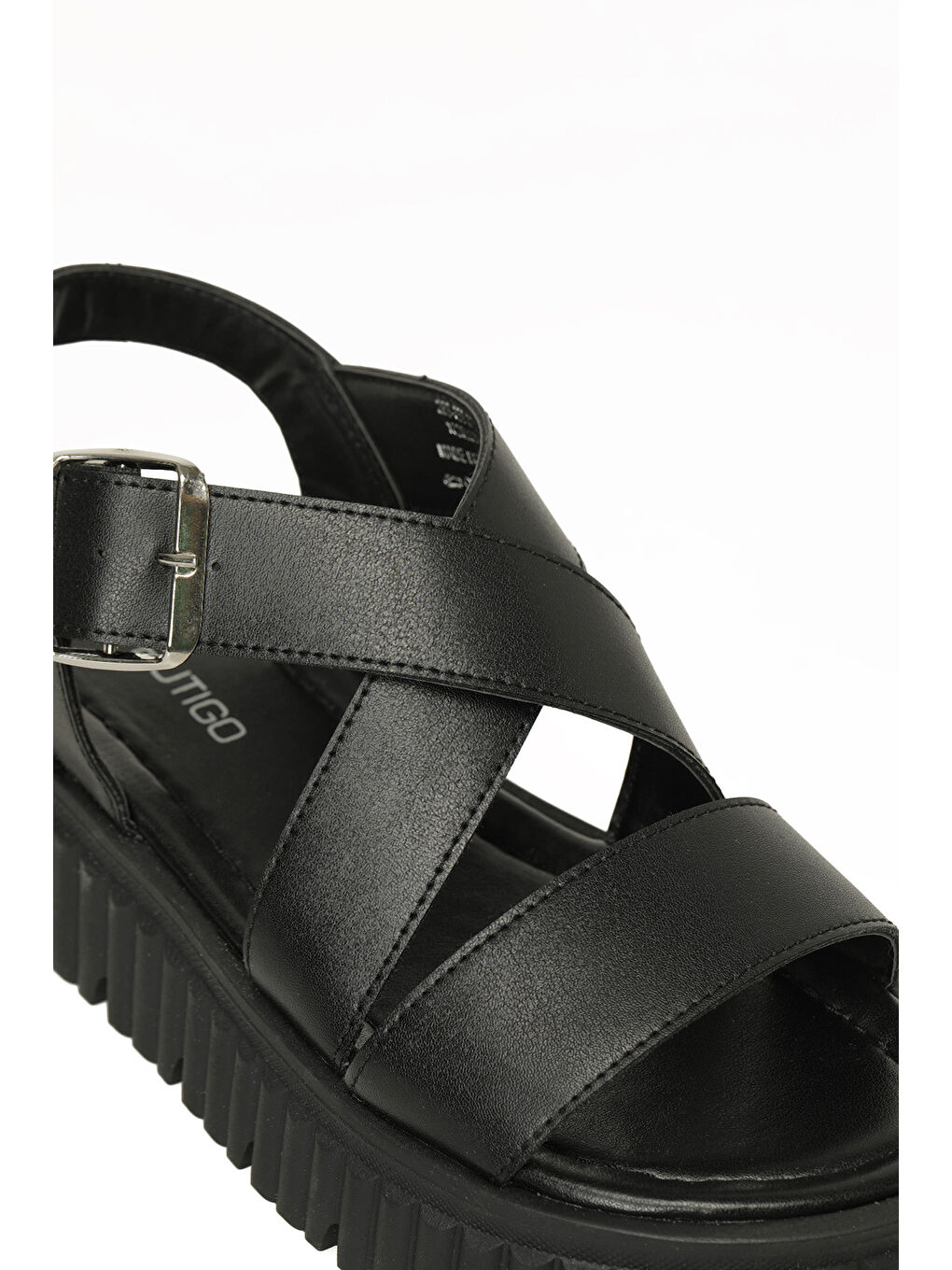 26S-358 6FX Siyah Kadın Kalın Taban Sandalet-6