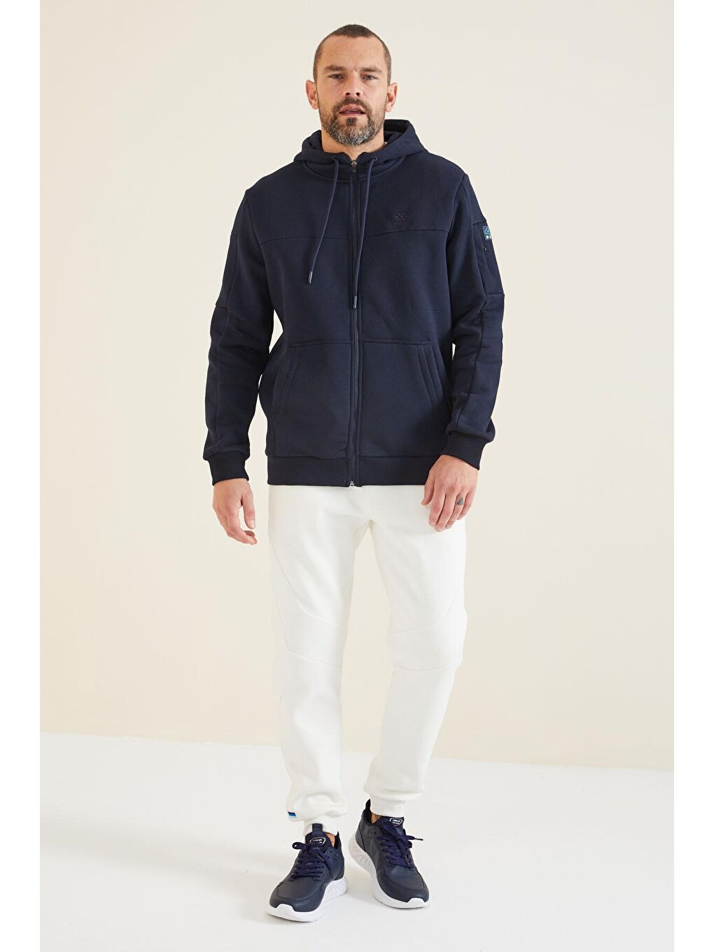 TOMMYLIFE Lacivert Fermuarlı Erkek Sweatshirt - 88303 - 1