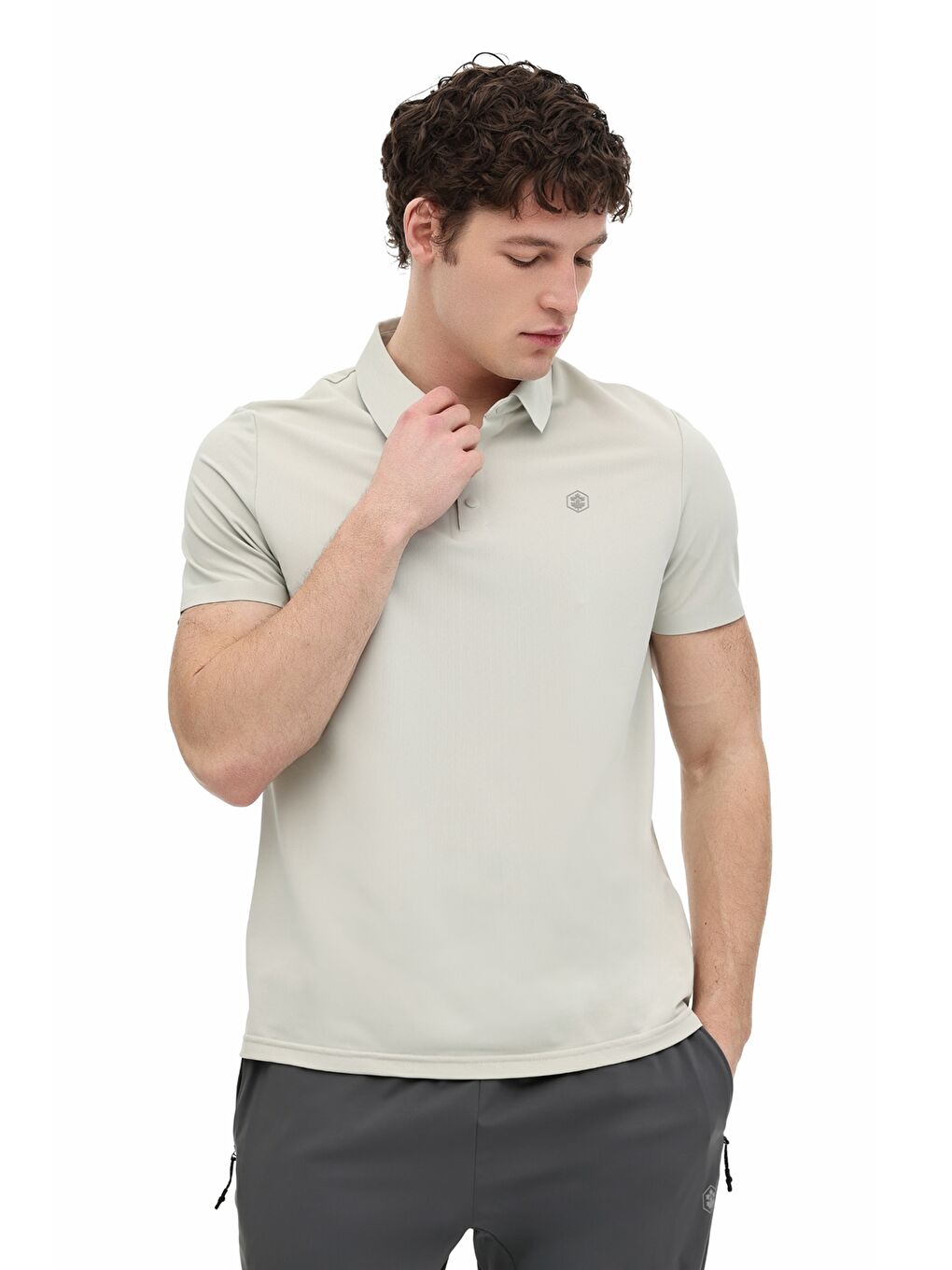 Gri MB GIRT 12P23001 6FX Taş Rengi Erkek Kısa Kol T-Shirt