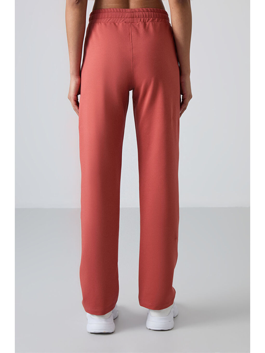 Kahverengi Kiremit Yüksek Bel Cepli Rahat Form Klasik Paça Kadın Eşofman Alt - 94584-4