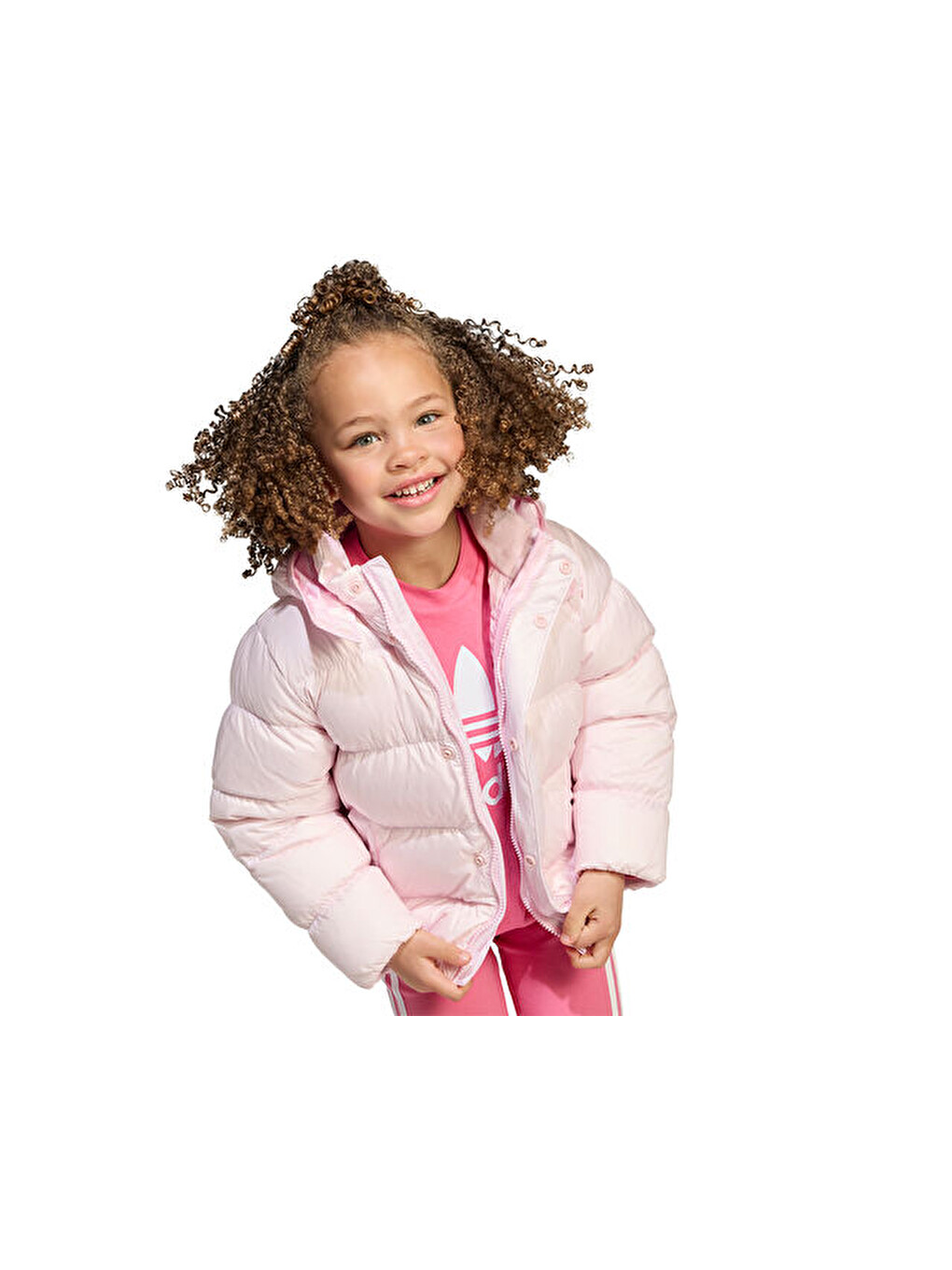 Down Jacket Çocuk Günlük Mont Jv8547 Pembe-3