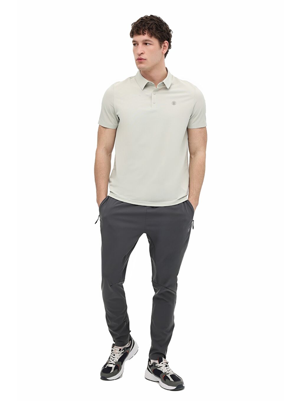 Gri MB GIRT 12P23001 6FX Taş Rengi Erkek Kısa Kol T-Shirt-2