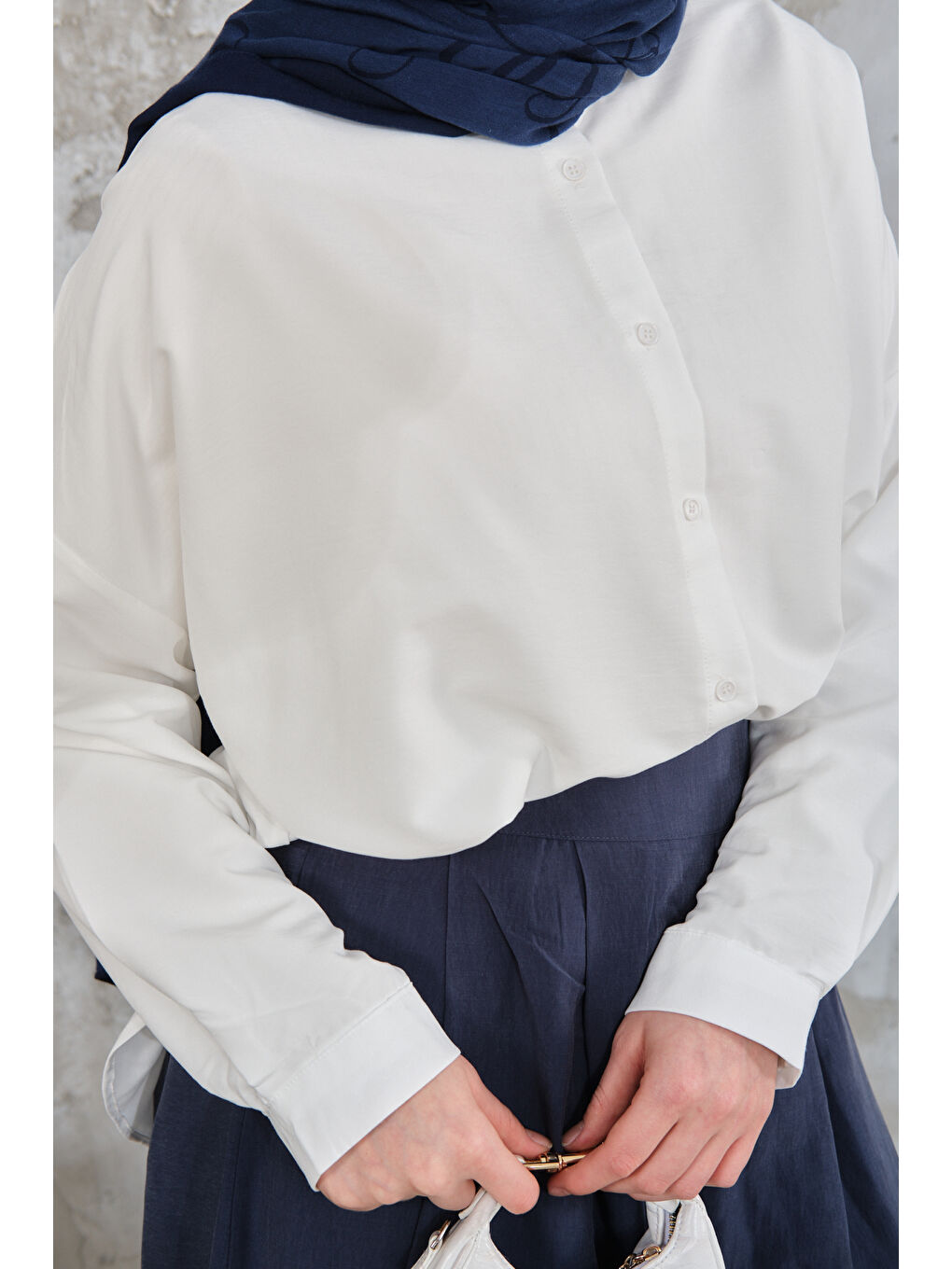 Kadın Hakim Yaka Basic Gömlek Beyaz-4
