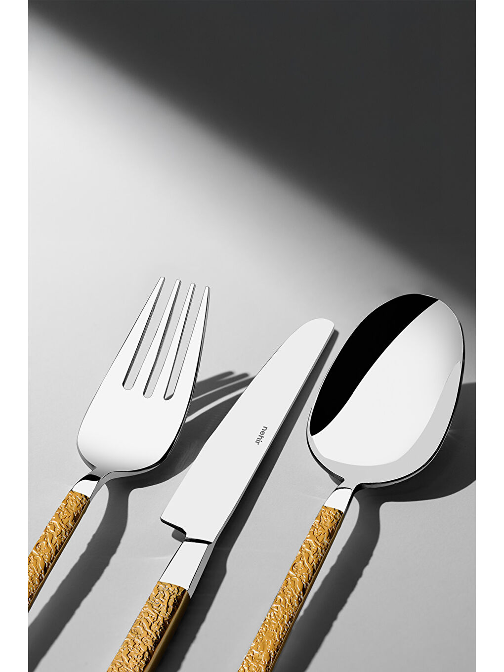 Sarı Lyon Altın Saten 12 Kişilik 84 Parça Deri Çatal Kaşık Bıçak Takımı-1