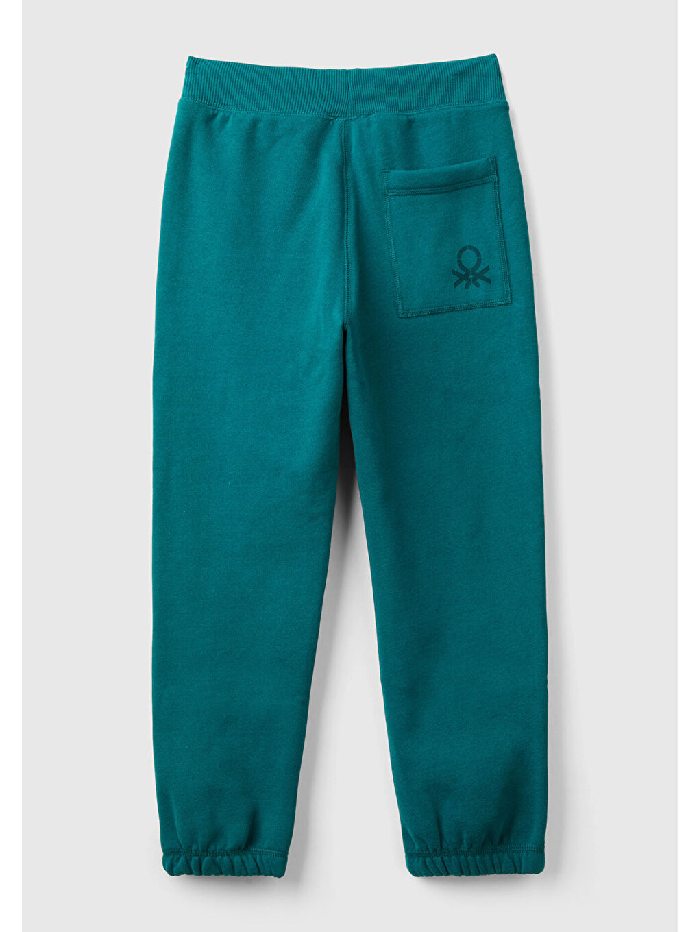 Erkek Çocuk Çam Yeşili Sağ Arka Cebi Logolu Beli Lastikli Büzgü İpli Eşofman Altı-1