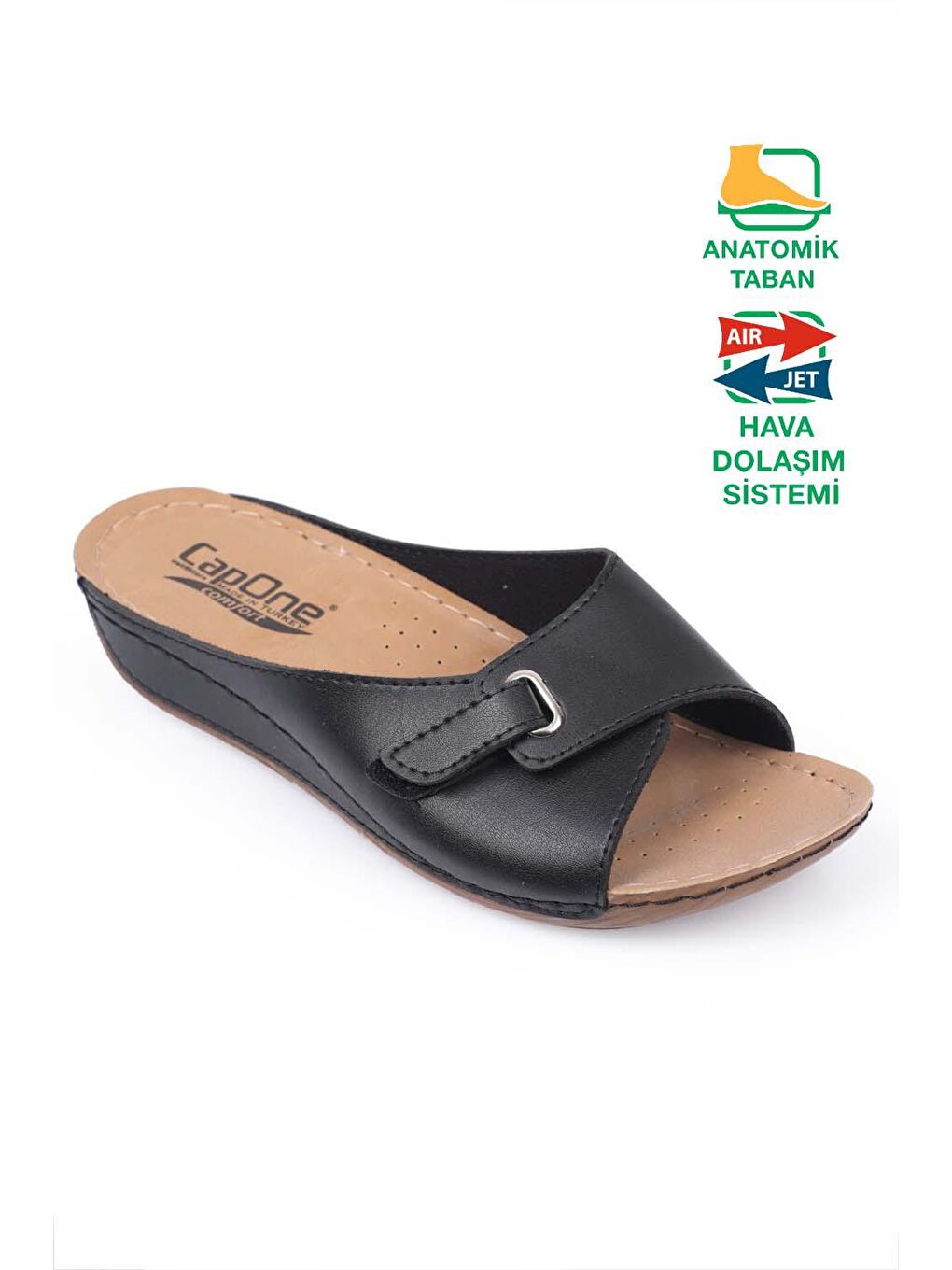 Siyah Z0397 Kadın Konfor Anatomic Terlik-2