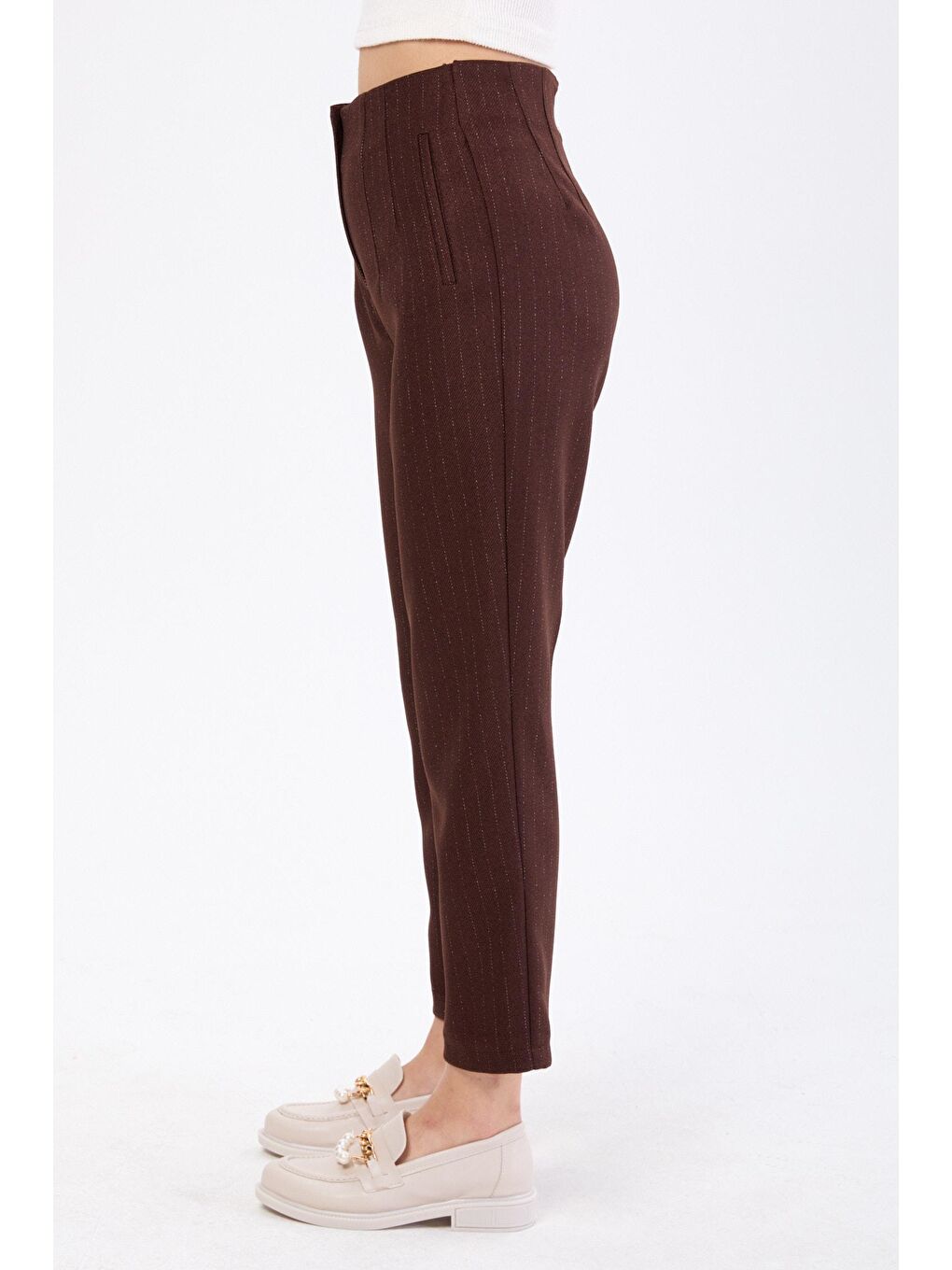 Orta Kadın Kahverengi Klasik Pantolon - 24140-2