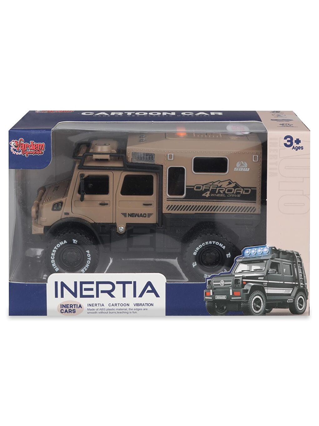 Kutulu Sürtmeli Işıklı Müzikli Off-Road Lüks Araba - Kahverengi-3