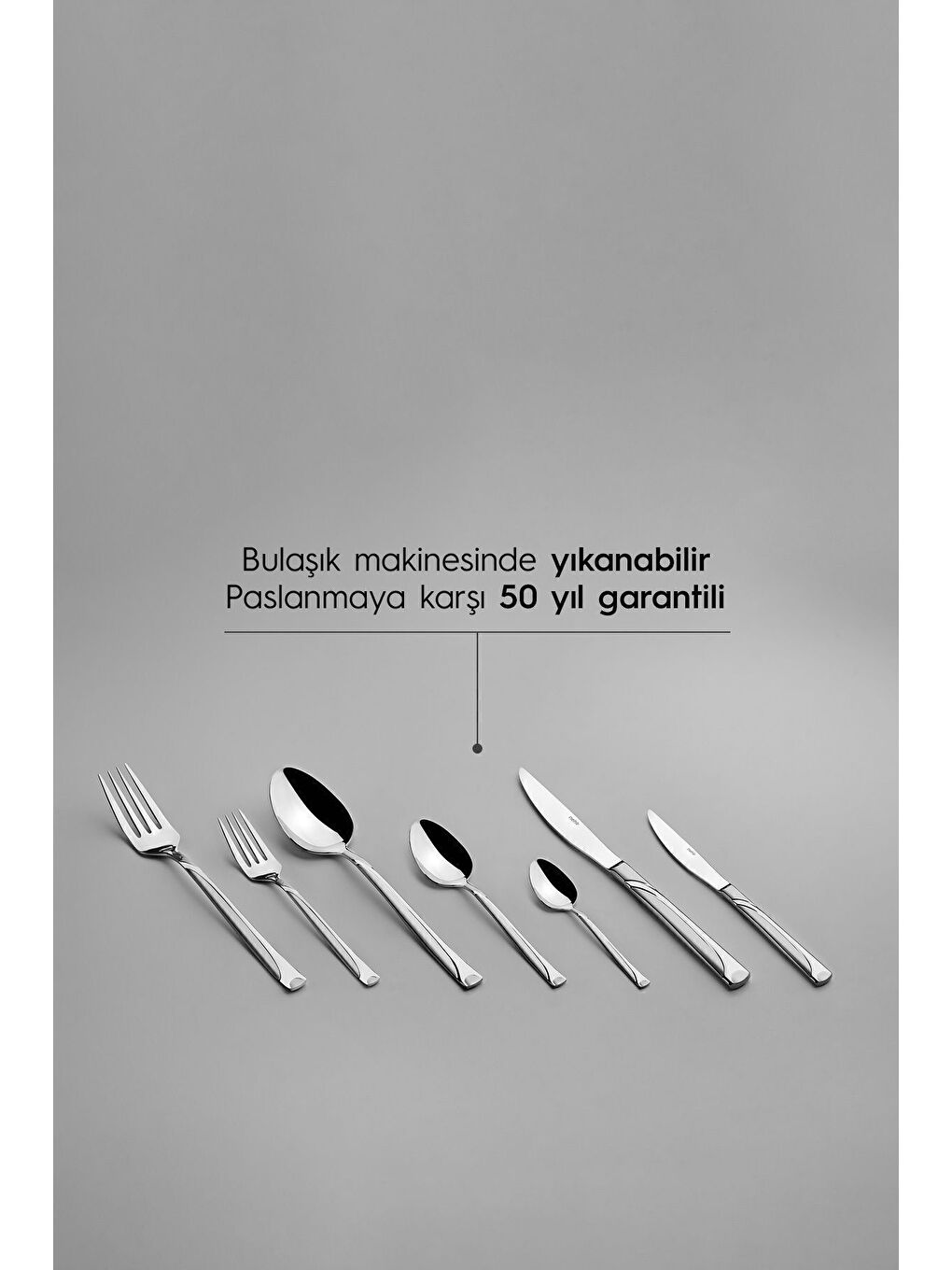 Gri Fiesta Saten 89 Parça Kutulu Çatal Kaşık Bıçak Takımı-4