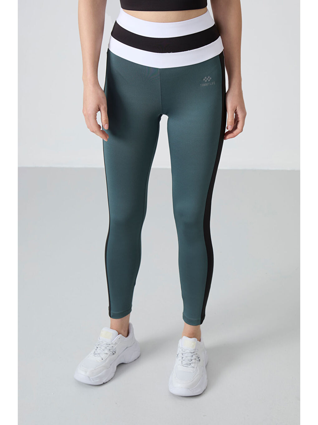 Orman Yeşil Polyester Esnek Standart Fit Performans Kadın Tayt Takım - 95335-2