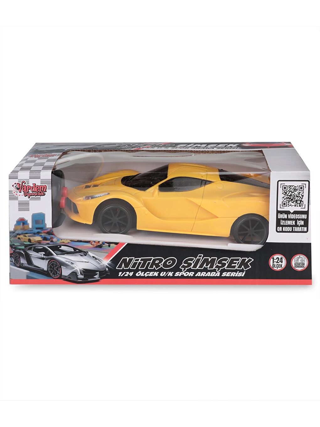 Uzaktan Kumandalı İleri-Geri Fonksiyon Spor Pilli Araba - Sarı-2