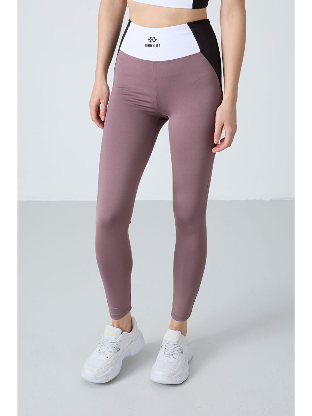 Pembe Gül Kurusu Polyester Esnek Standart Fit Performans Kadın Tayt Takım - 95334-5