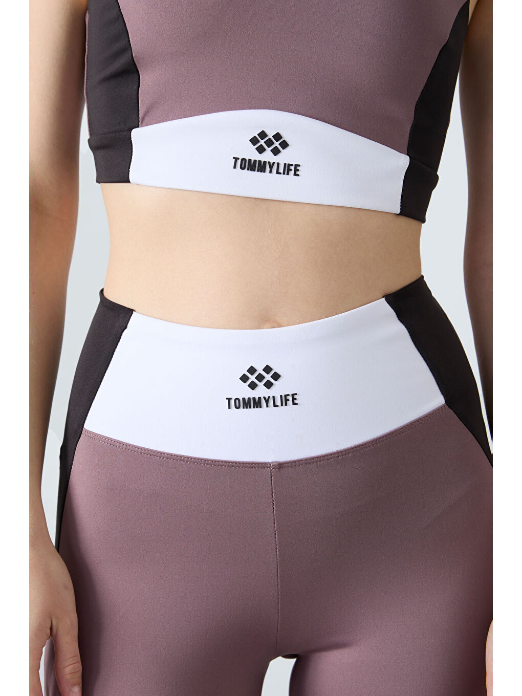 Pembe Gül Kurusu Polyester Esnek Standart Fit Performans Kadın Tayt Takım - 95334-7