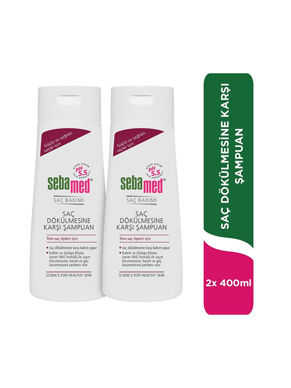 SEBAMED Renksiz ŞAMPUAN SAÇ DÖKÜLMESİNE KARŞI ETKİLİ ( anti hairloss )  400 ml x 2