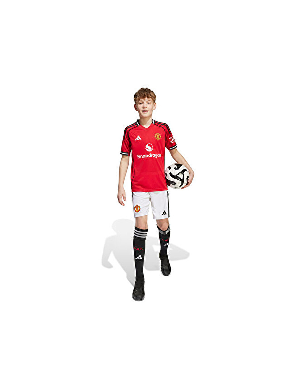 Çocuk Manchester United 25/26 İç Saha Şortu Çocuk Futbol Şortu Jp3017 Beyaz-7