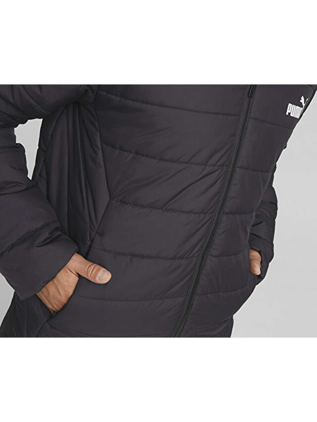 Ess Hooded Padded Jacket Erkek Günlük Mont 84893801 Siyah-5
