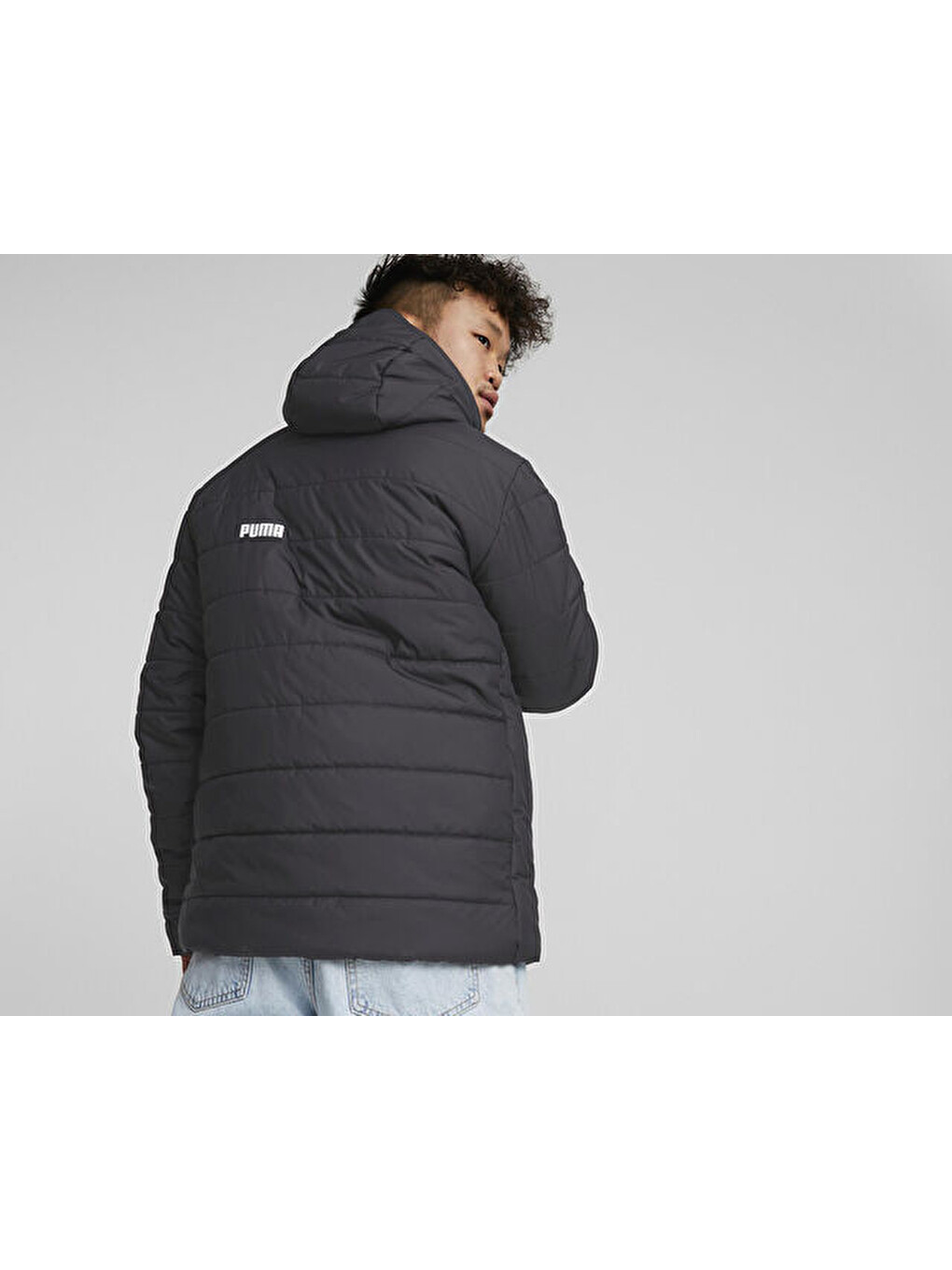Ess Hooded Padded Jacket Erkek Günlük Mont 84893801 Siyah-6