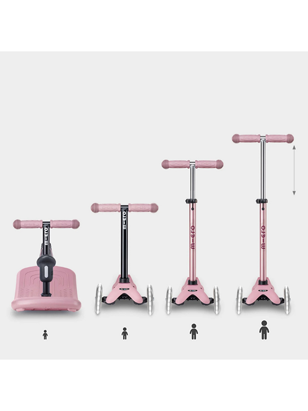 Mini 6 in 1 Deluxe Rock and Go LED Scooter Dusty Rose-1