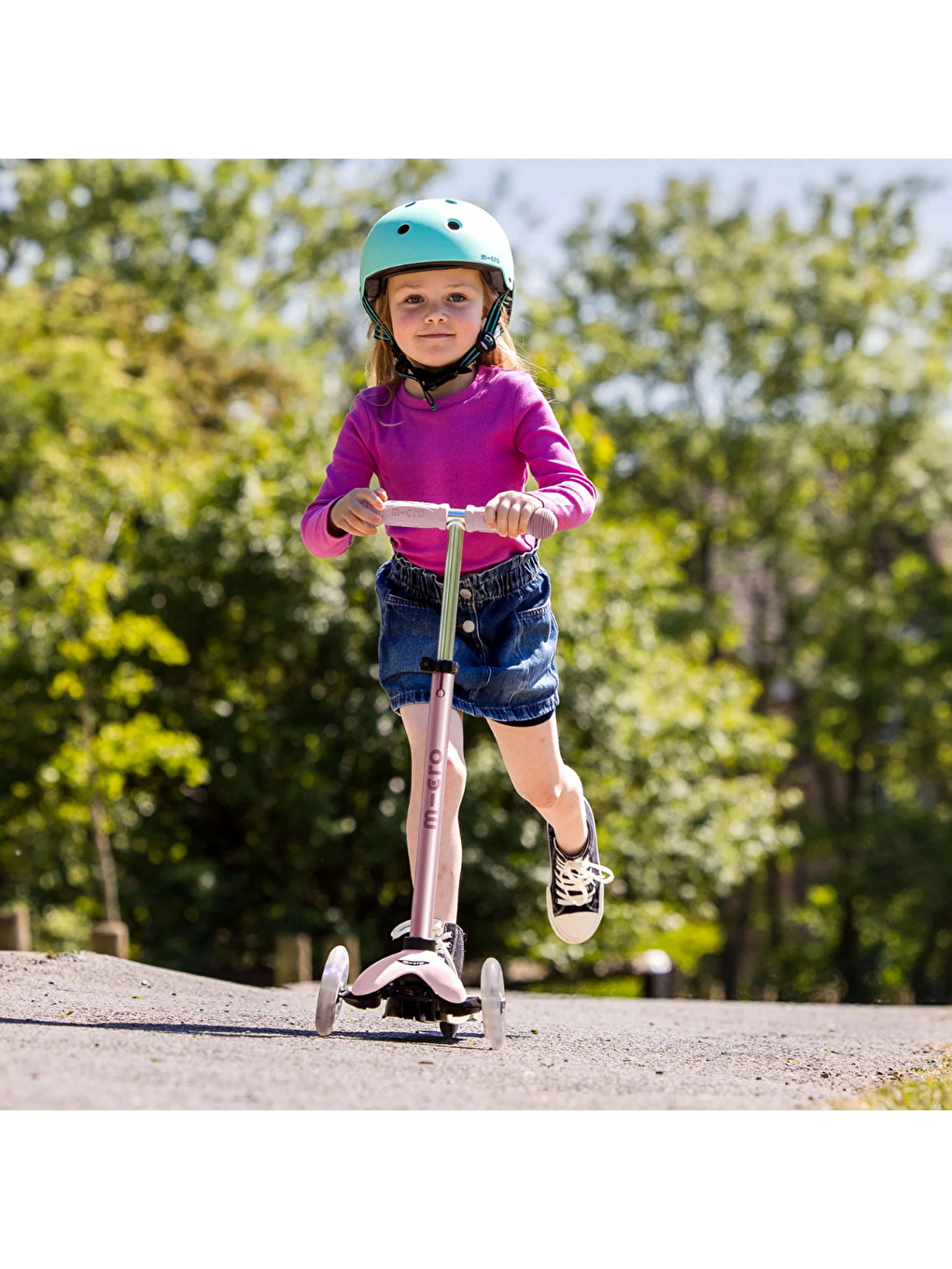 Mini 6 in 1 Deluxe Rock and Go LED Scooter Dusty Rose-5