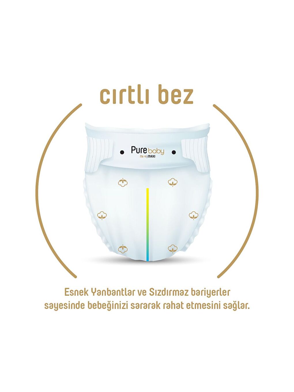 Pure Baby Renksiz Organik Pamuklu Cırtlı Bez 2'li Paket 2 Numara Mini 136 Adet - 2