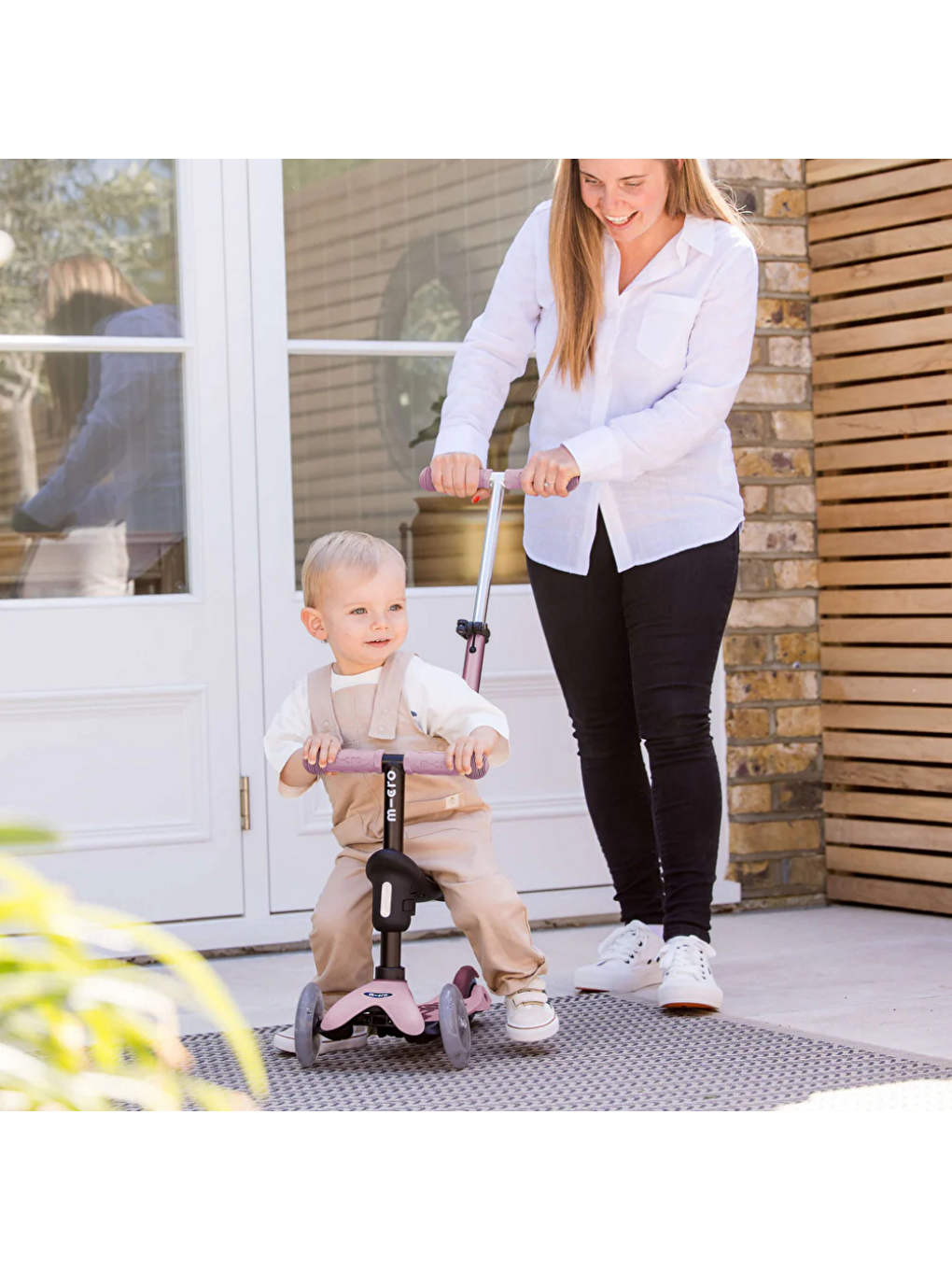 Mini 6 in 1 Deluxe Rock and Go LED Scooter Dusty Rose-6