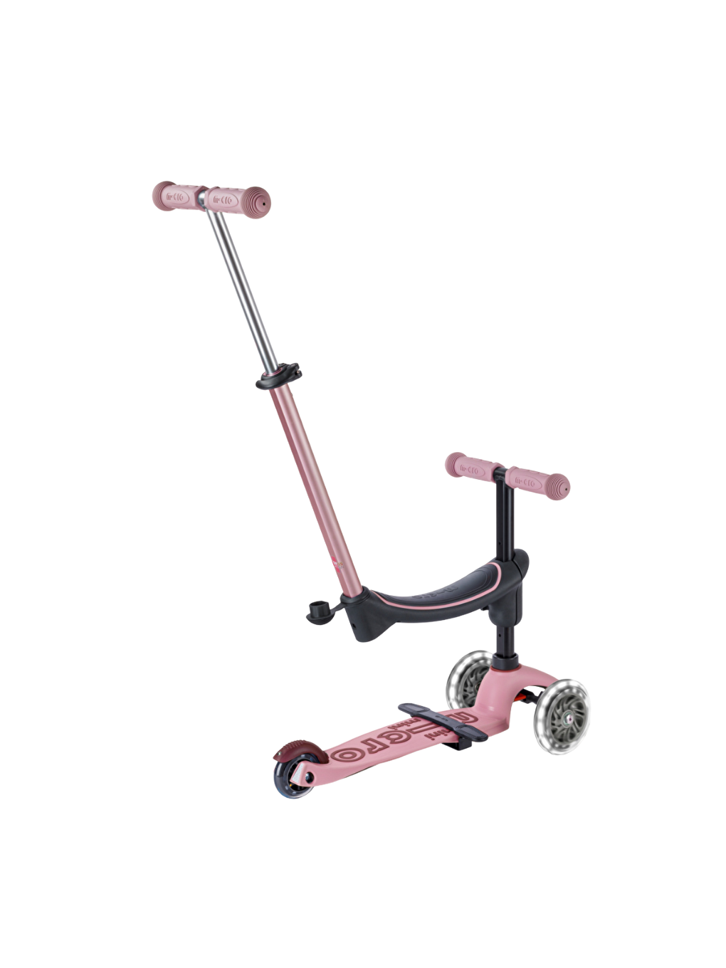 Mini 6 in 1 Deluxe Rock and Go LED Scooter Dusty Rose-8
