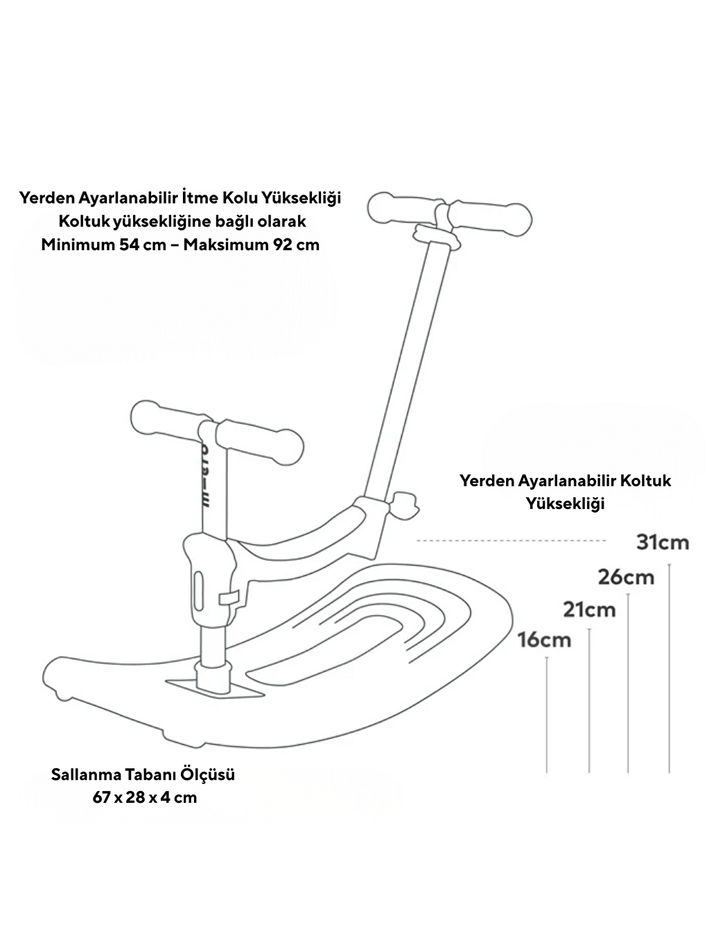 Mini 6 in 1 Deluxe Rock and Go LED Scooter Ocean Slate-2