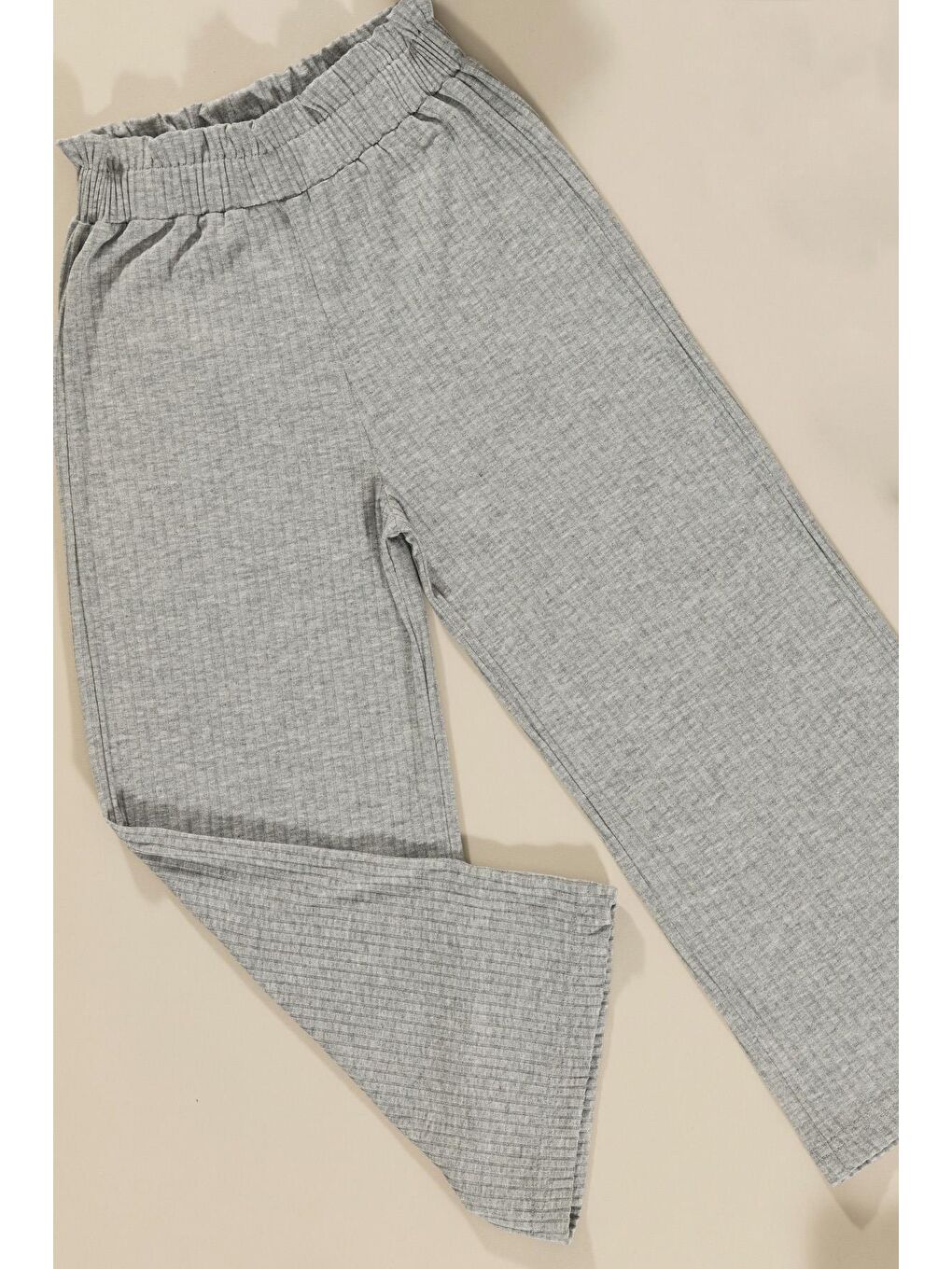 Fırfır Detaylı Tsihrt Pantolon Gri Takım-2