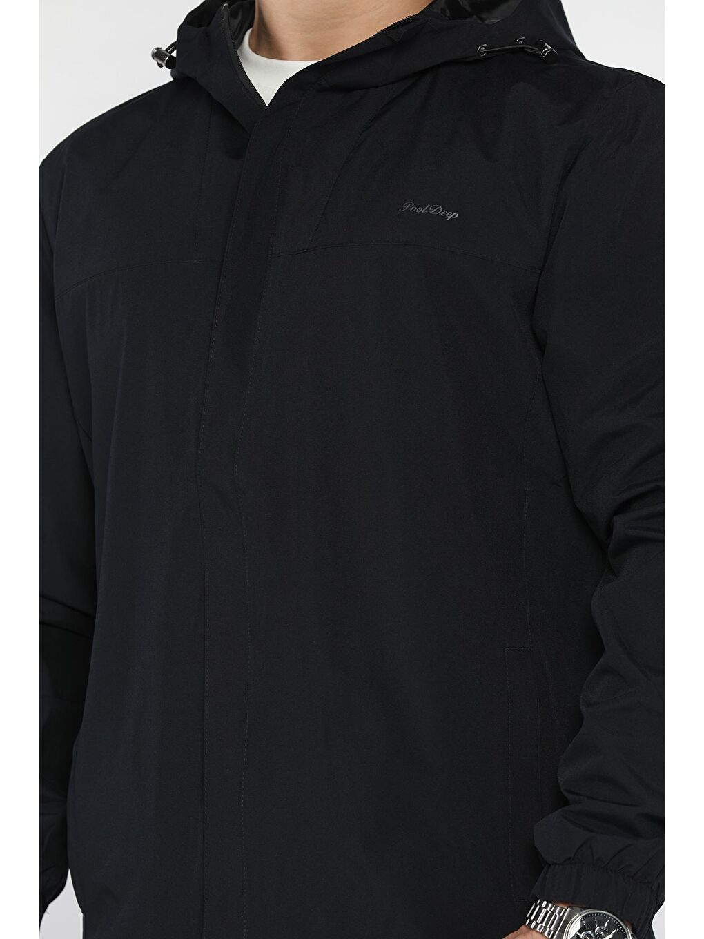 Lacivert Erkek Büyük Beden Kapüşonlu Astarlı Mevsimlik Mont-3