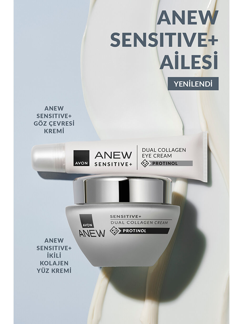 AVON Renksiz Anew Sensitive+ Çift Kollajen Krem 50 Ml. İkili Set - 4