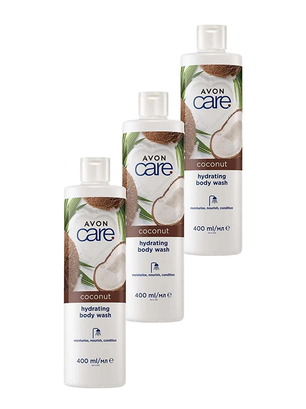 AVON Care Coconut Hindistan Cevizi Nemlendirici Duş Jeli 400 Ml. Üçlü Set