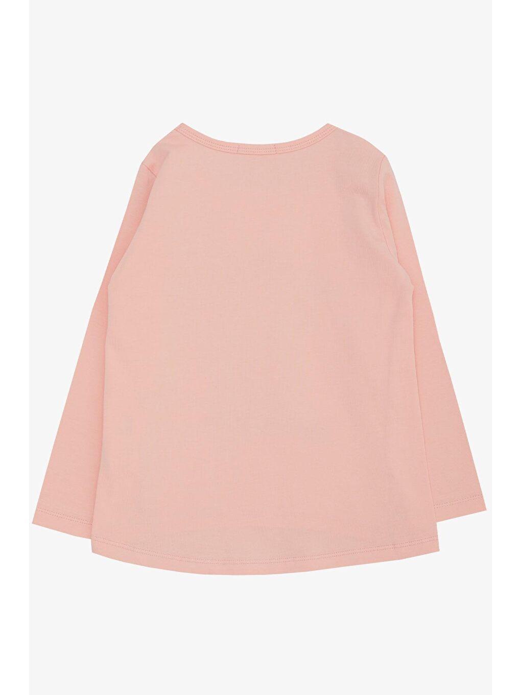 Pembe Kız Çocuk Uzun Kollu Tişört Müzik Dinleyen Mutlu Kız Baskılı Somon (3-6 Yaş)-1