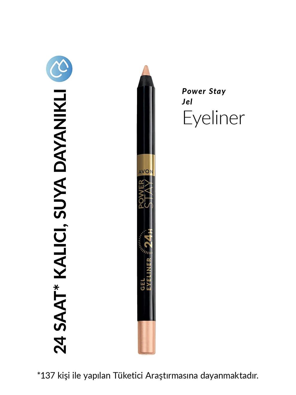 AVON Renksiz Power Stay Jel Eyeliner Nude - 1