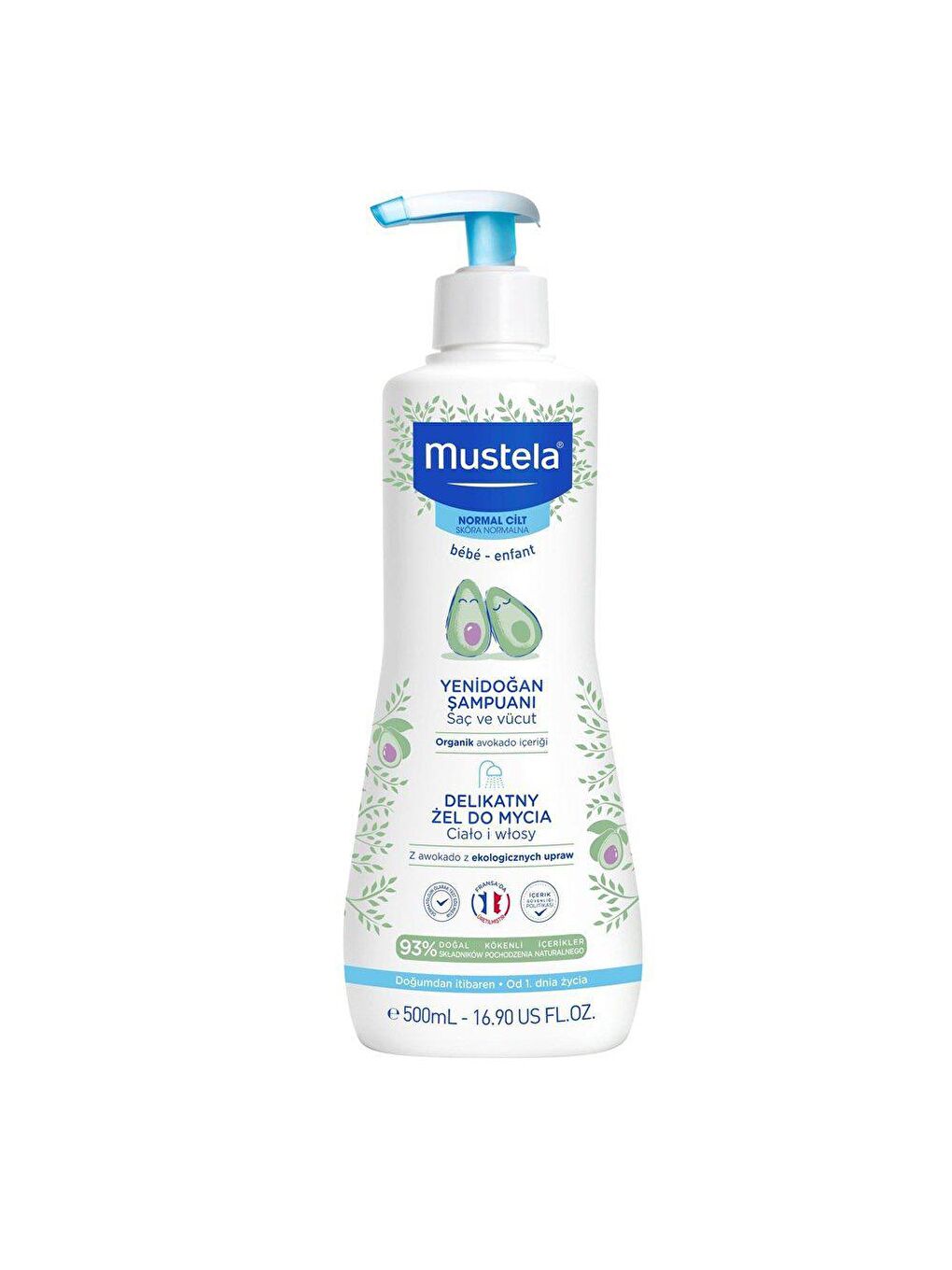 Mustela Renksiz Gentle Cleansing Gel Yenidoğan Şampuan 500 ml