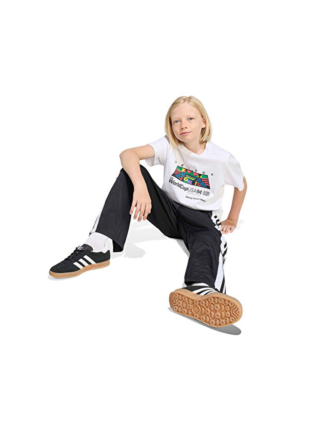 Lo Gfx T Shirt Çocuk Günlük Tişört Kd7878 Beyaz-2