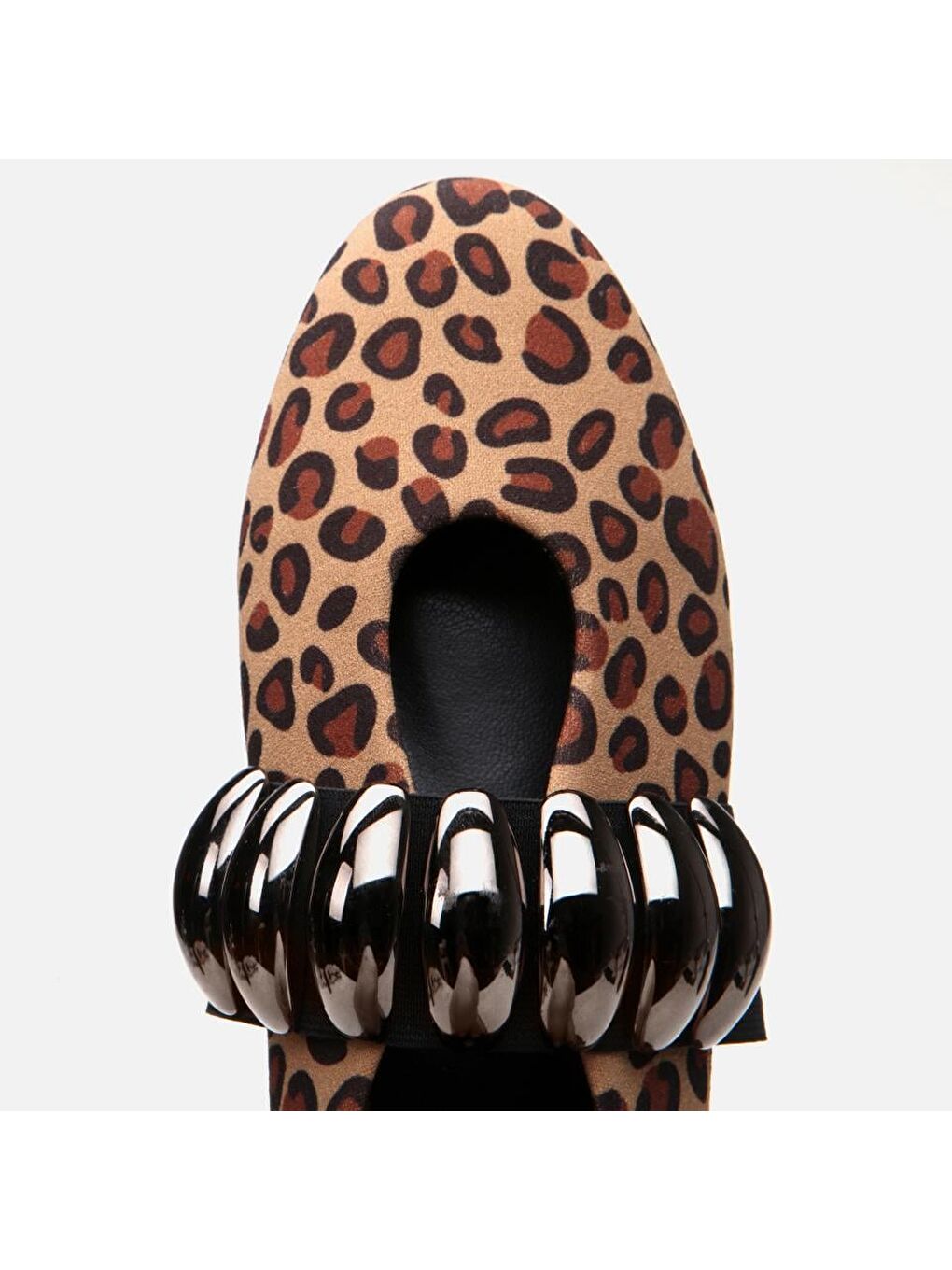 Kahverengi Leopar Desenli Kadın Babet-2