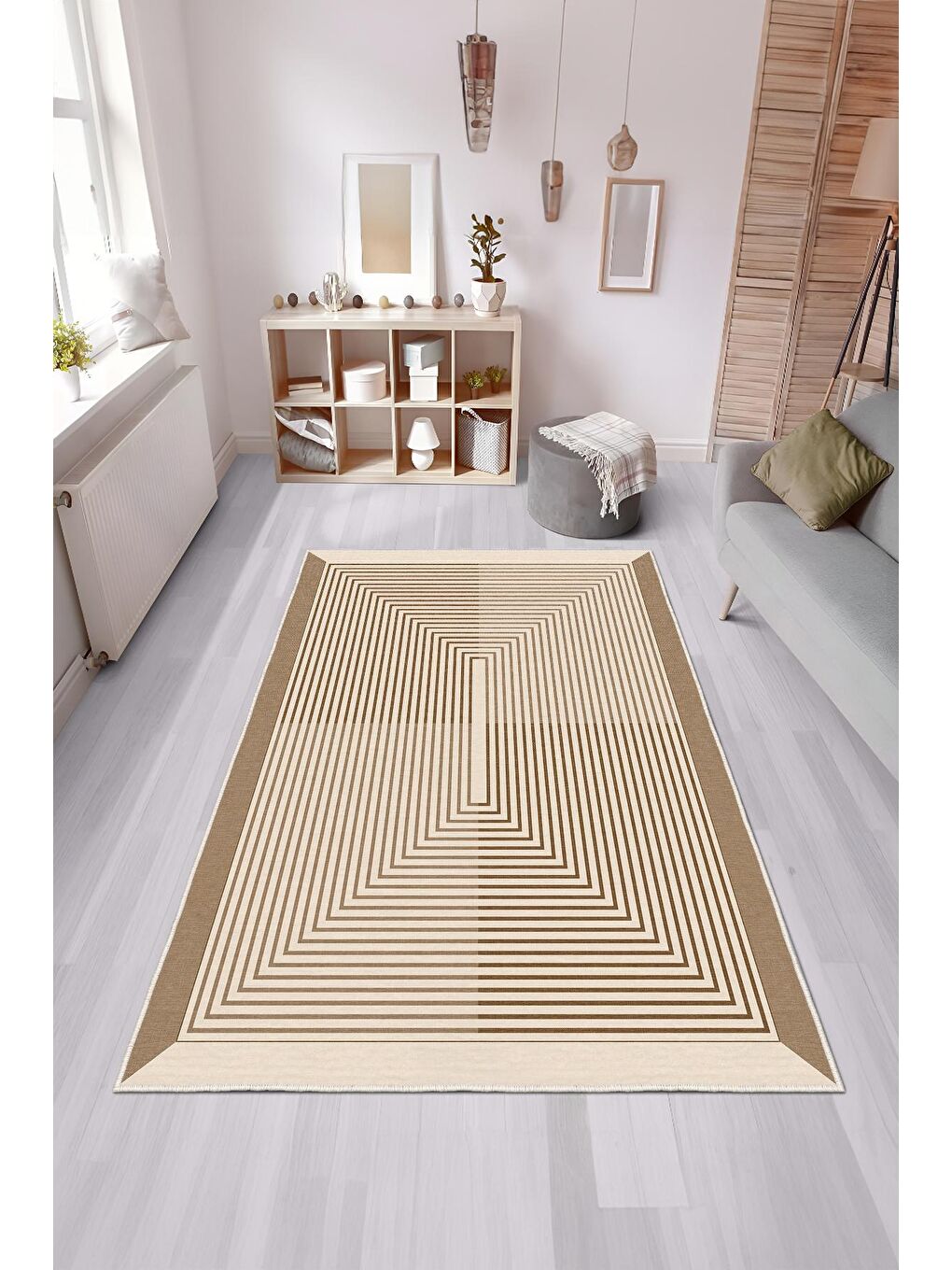 Ekru Özel Tasarım, Kaymaz Taban, İnce, Yıkanabilir, Modern Halı WOOKECE1414 80x150