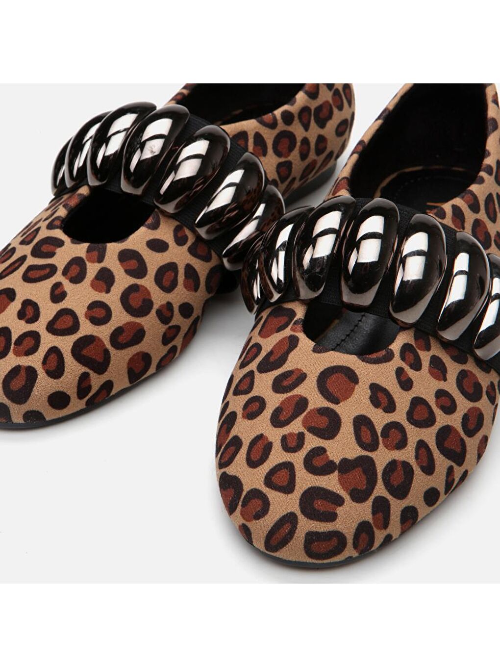 Kahverengi Leopar Desenli Kadın Babet-4