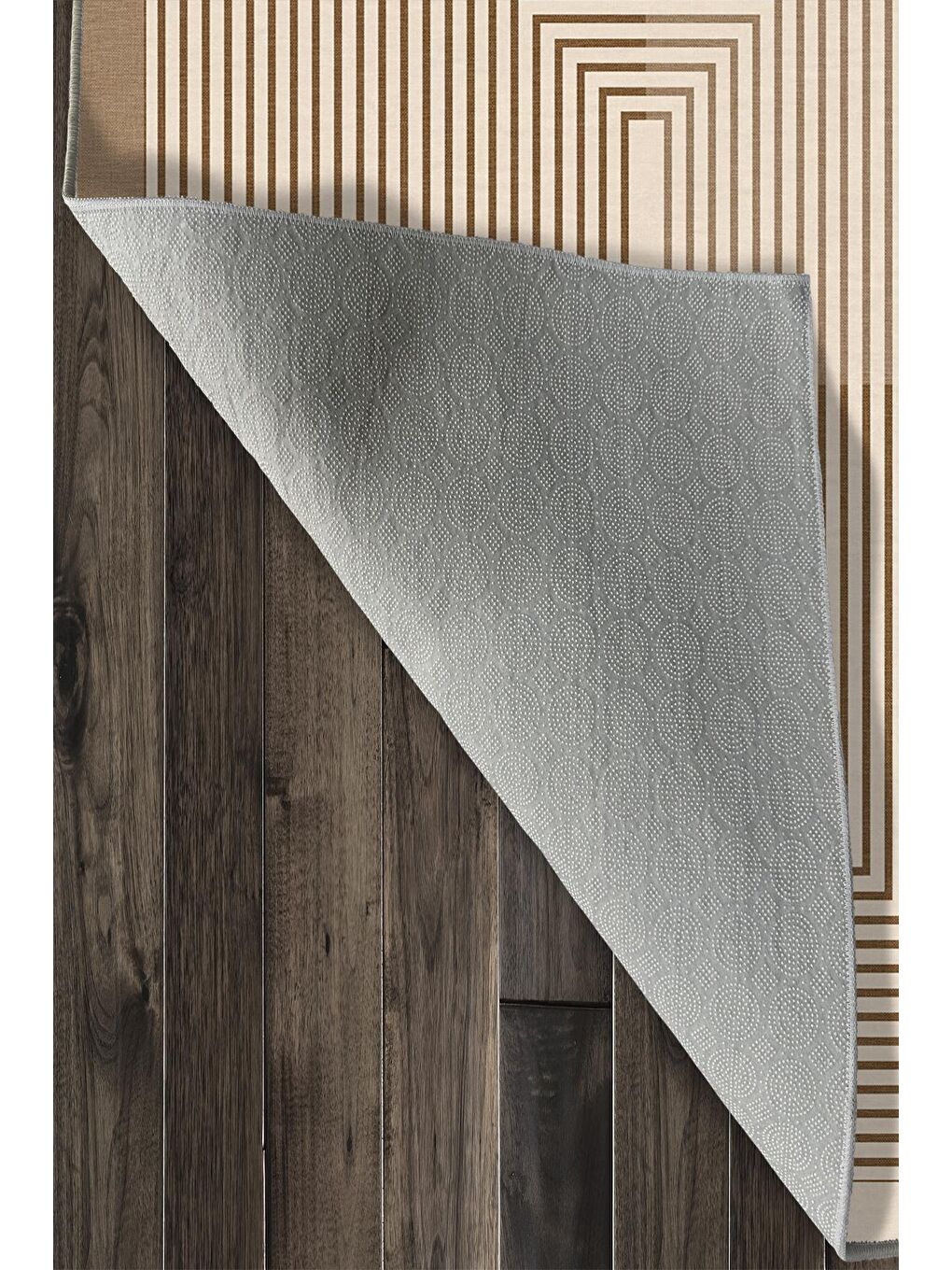 Ekru Özel Tasarım, Kaymaz Taban, İnce, Yıkanabilir, Modern Halı WOOKECE1414 80x150-6