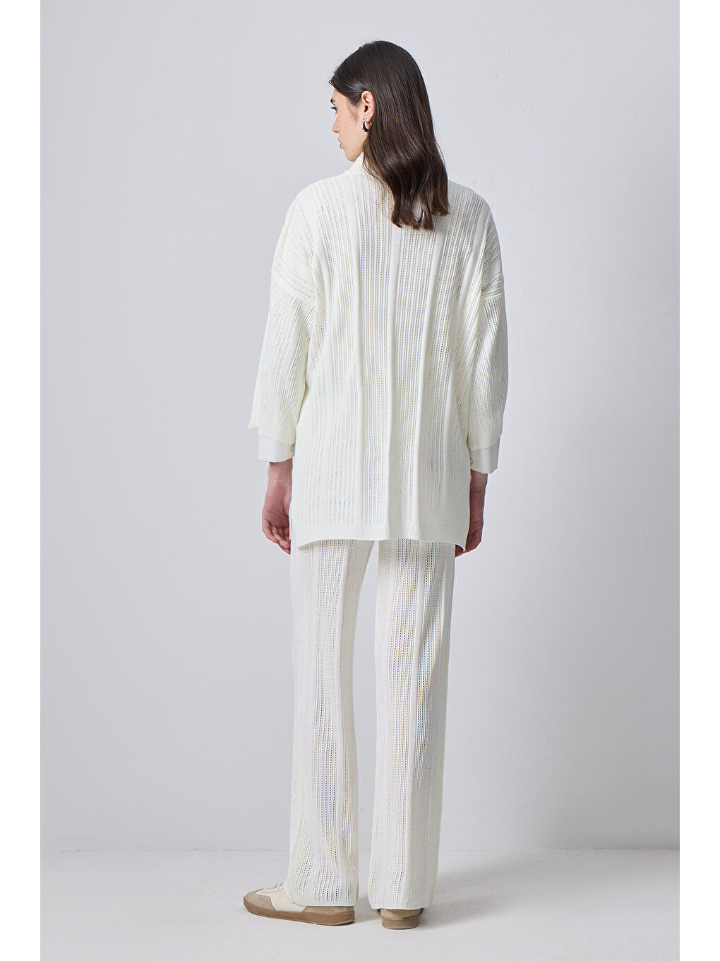 Ekru Triko Tunik Pantolon Takım-3